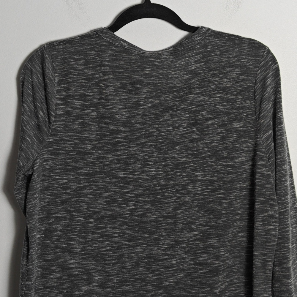 TALBOTS Heathered Grey Button Split Neck Three-Quarter Sleeve Size Medium - Picture 12 of 14